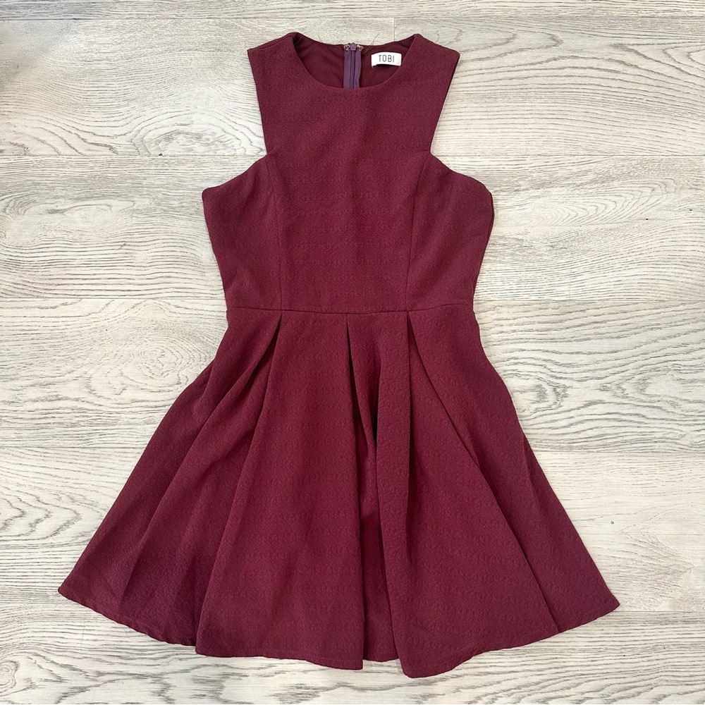 TOBI Wine Color Mini Dress